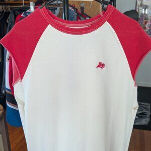 Women's Red & White BDG Cutoff Top Size S